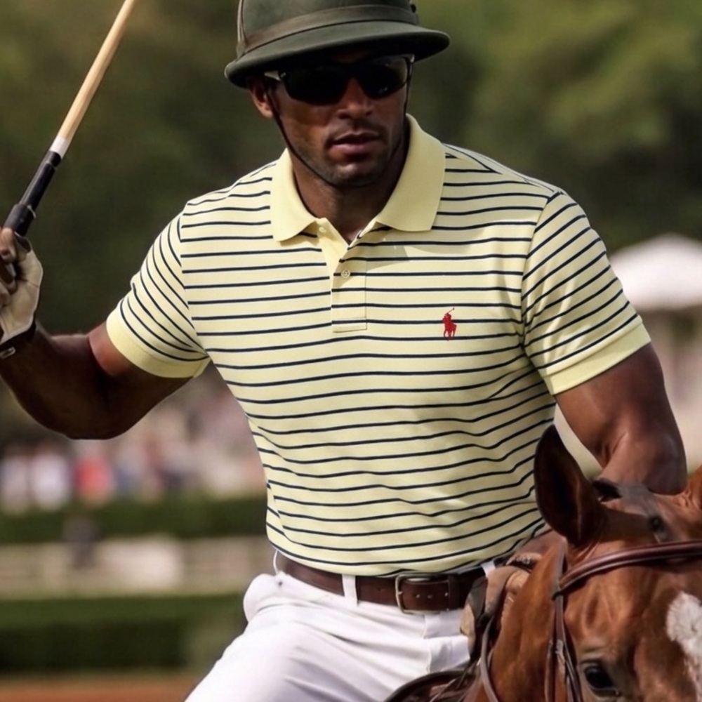 Polo by Ralph Lauren Yellow Navy Striped Short-Sleeve Polo